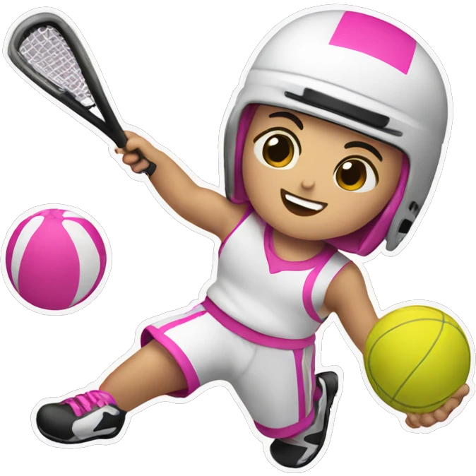 sports stickers with pink emoji