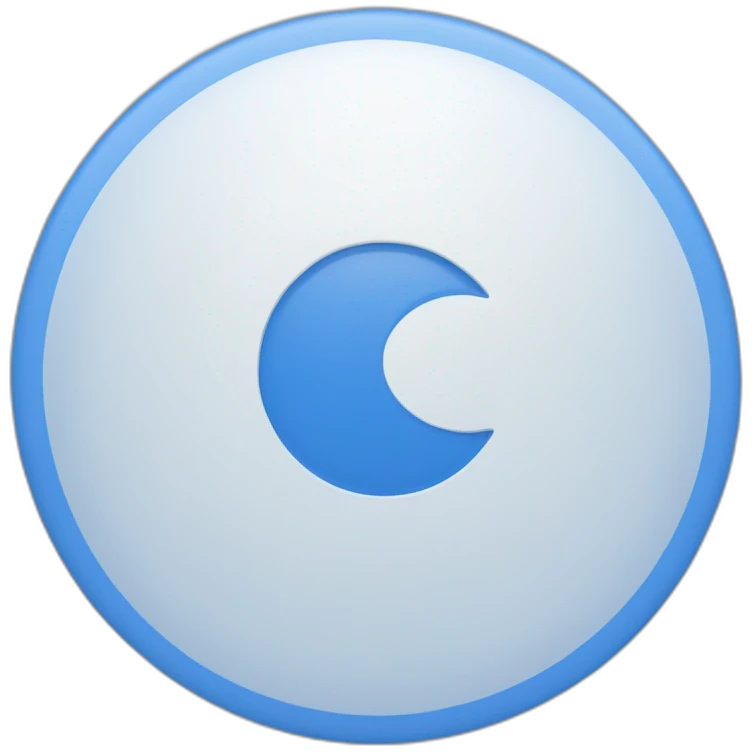 Cercle bleu avec un « V » blanc au milieu emoji