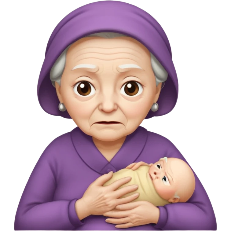 Constipated old lady emoji