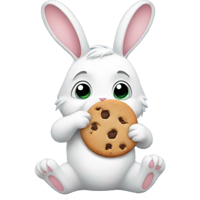 rabbit holds cookie emoji