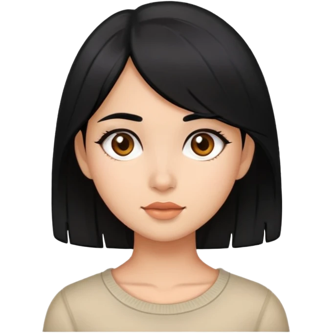a morena girl with black and long  emoji