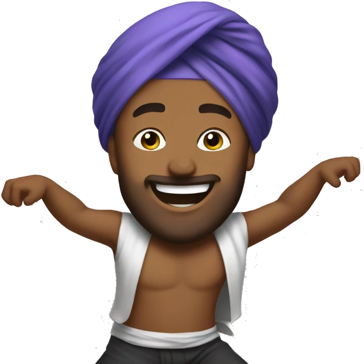 Guy in a turban dancing  emoji
