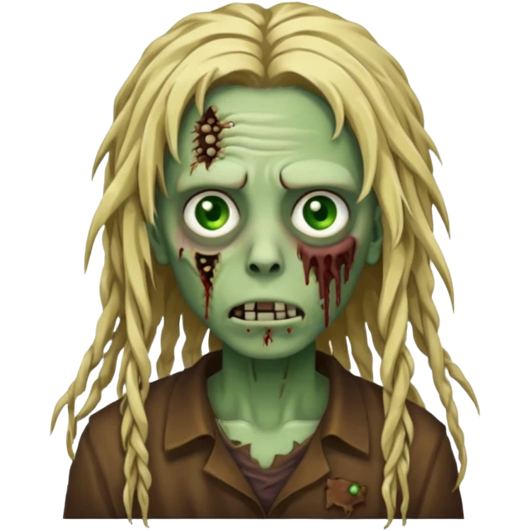 zombie with blonde n brown dreads  emoji