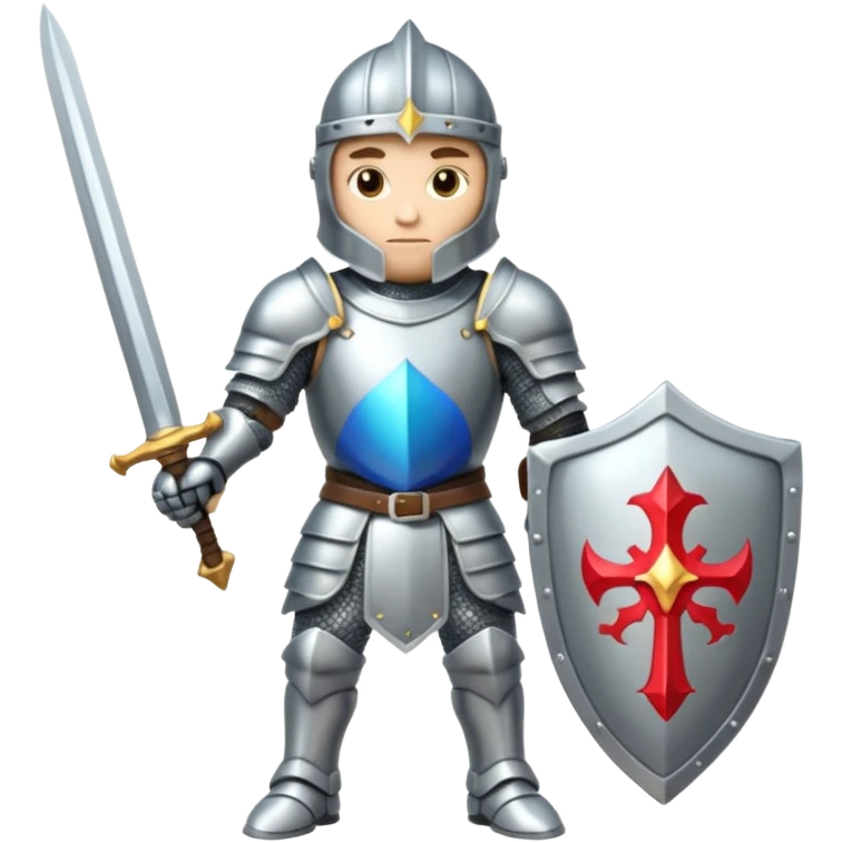 Armored knight with shining sword emoji