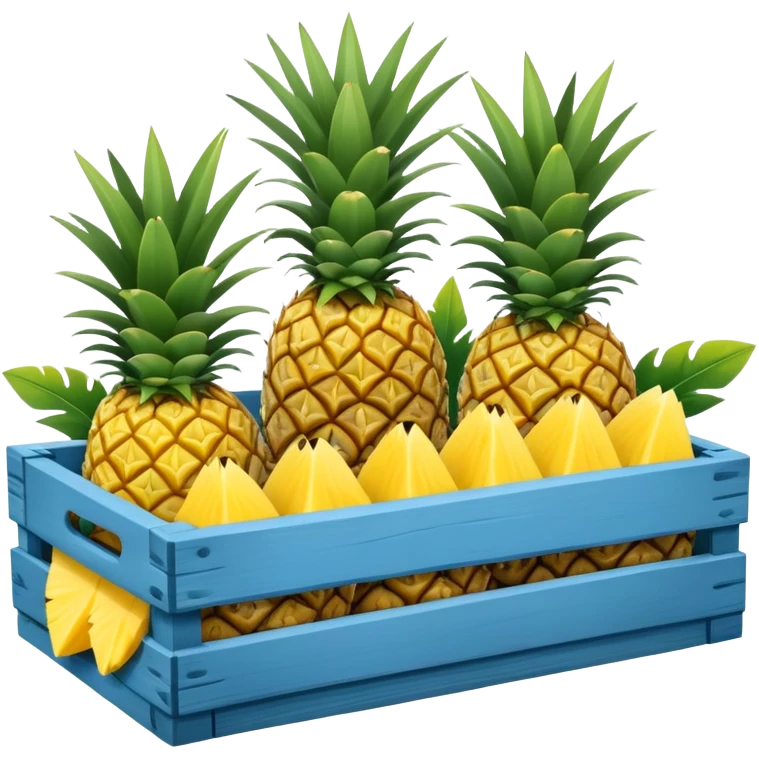 pineapples in a blue crate emoji