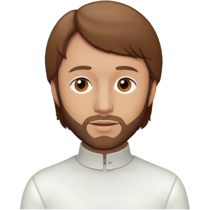 Maurice Gibb brown eyes, brown hair, white outfit emoji