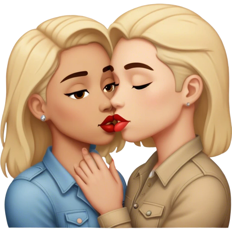 butch femme couple kissing emoji