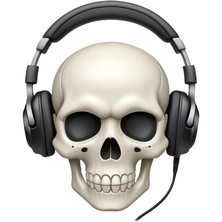 Skull with headphones  emoji
