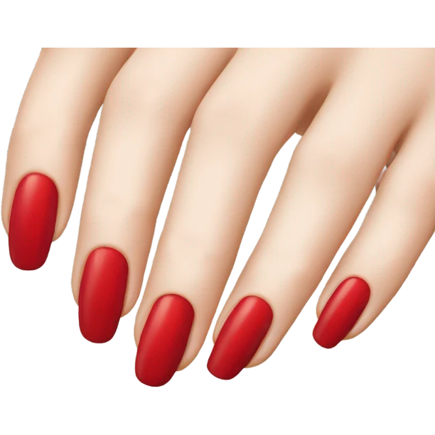 manicure hand from profile red nails  emoji