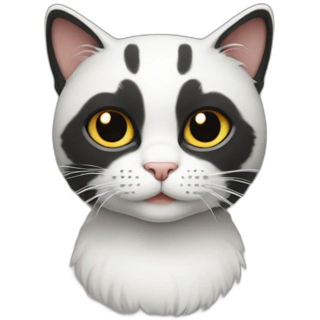 Cat white black emoji