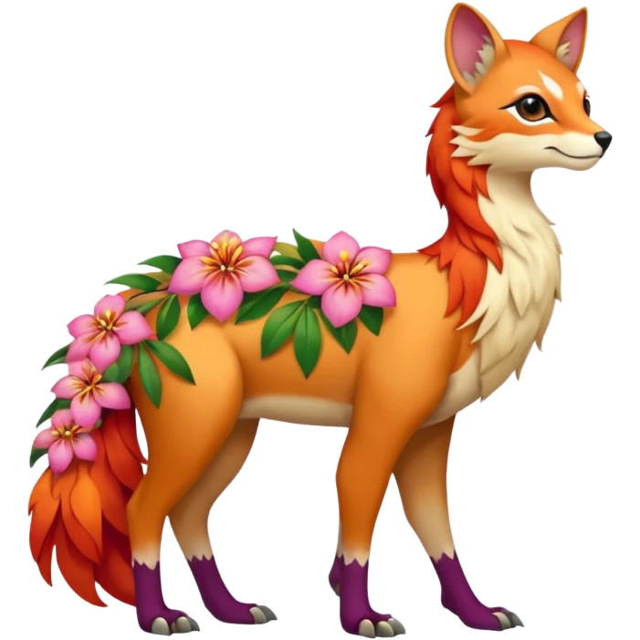 Colorful exotic floral Falvie-Fionbri, full body emoji