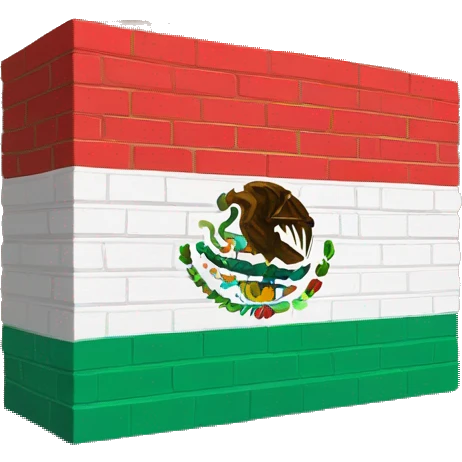 Big Brick wall with small mexican flag  emoji