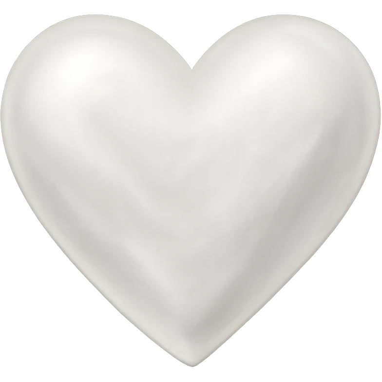 heart with a pearlescent white texture, digital illustration, no background emoji