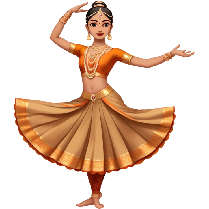 cinematic-realistic-bharatanatyam-dance-emoji,-depicted-as-an-elegant-classical-indian-dance-performance-with-graceful-poses,-intricate-costumes,-and-expressive-hand-gestures,-rendered-with-rich-textures-and-warm-dramatic-lighting, single dancer full body  emoji