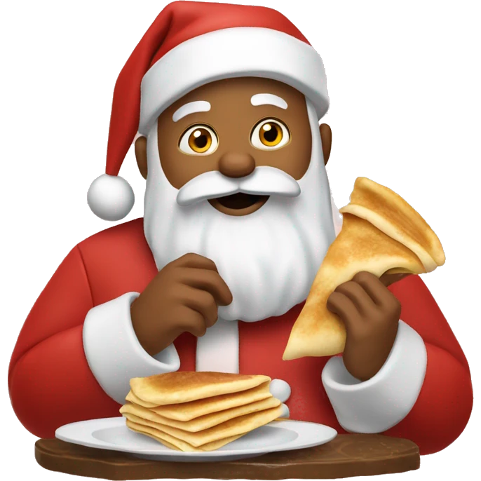 Santa eating crepes emoji