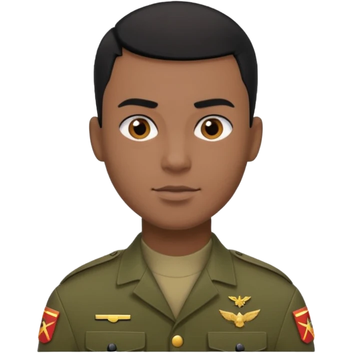 male soldier black hair style emoji