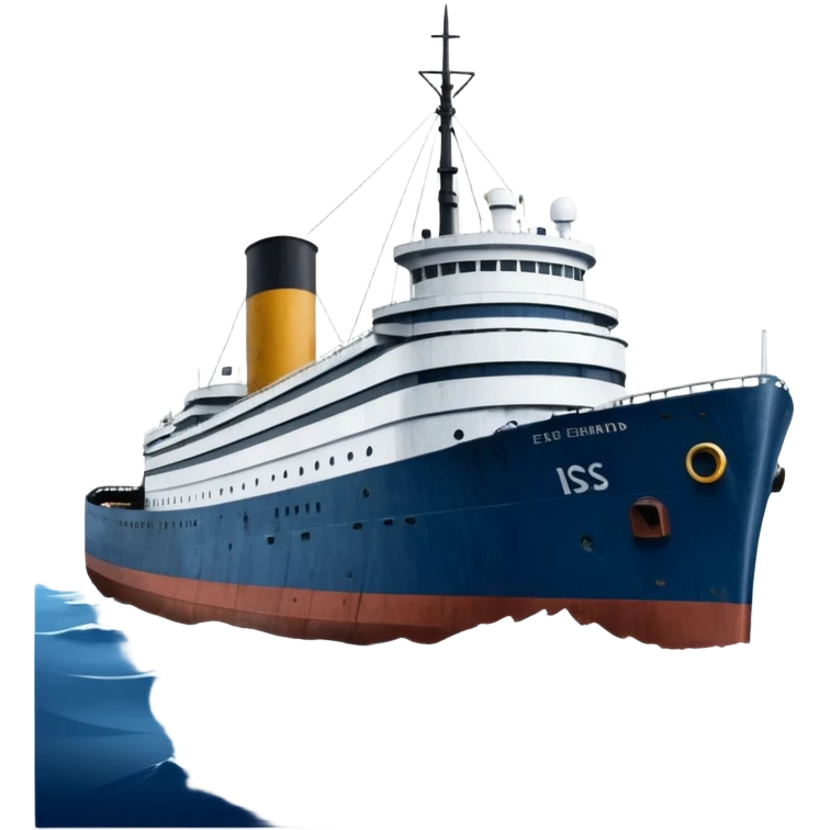 the Edmund Fitzgerald ship, sailing on water emoji