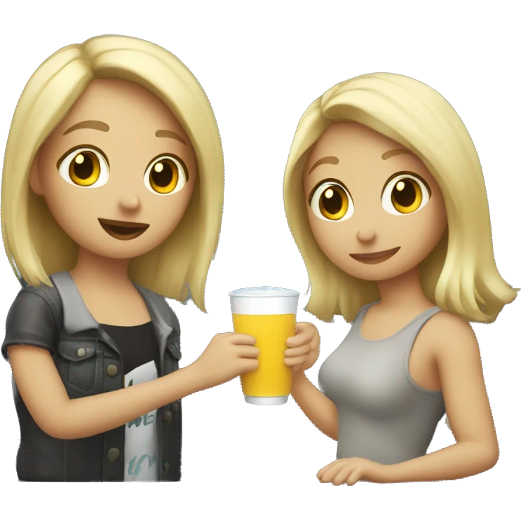 Me and my blond best friend getting drinks emoji
