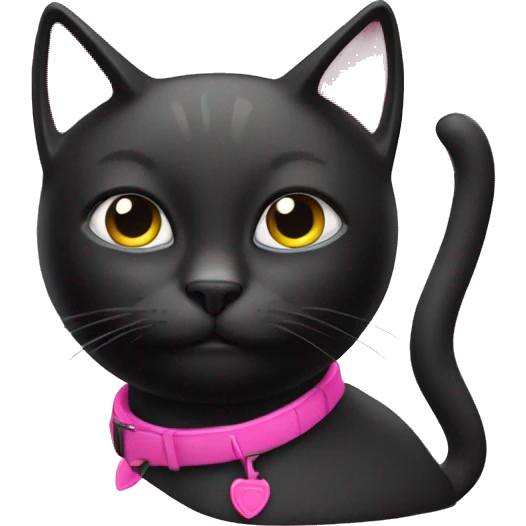 Create a black cat în a pink bla jet emoji