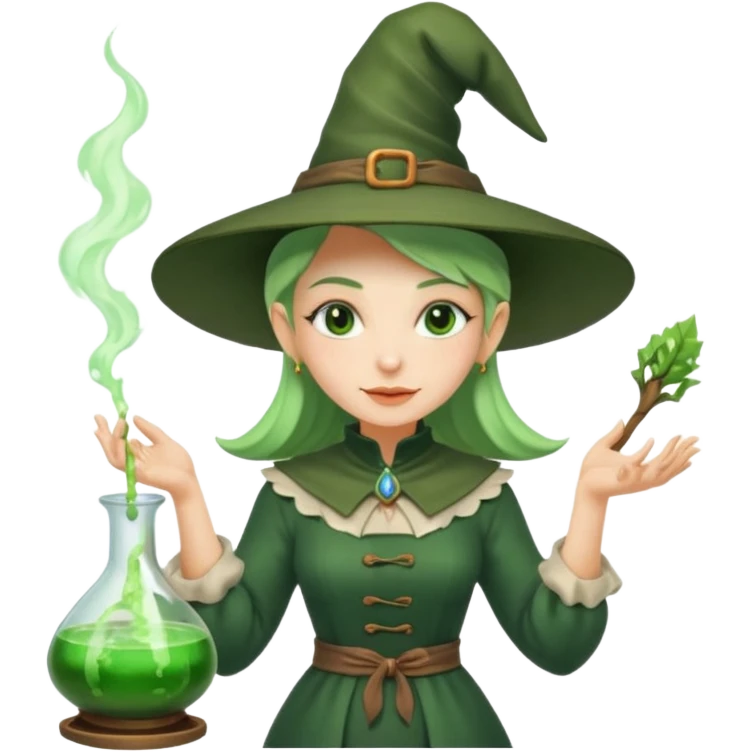 green witch cooking potion emoji