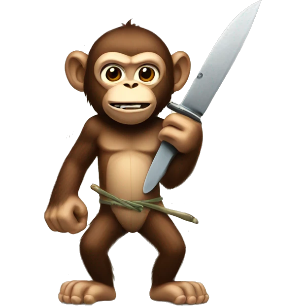 Giant monkey with a knife emoji