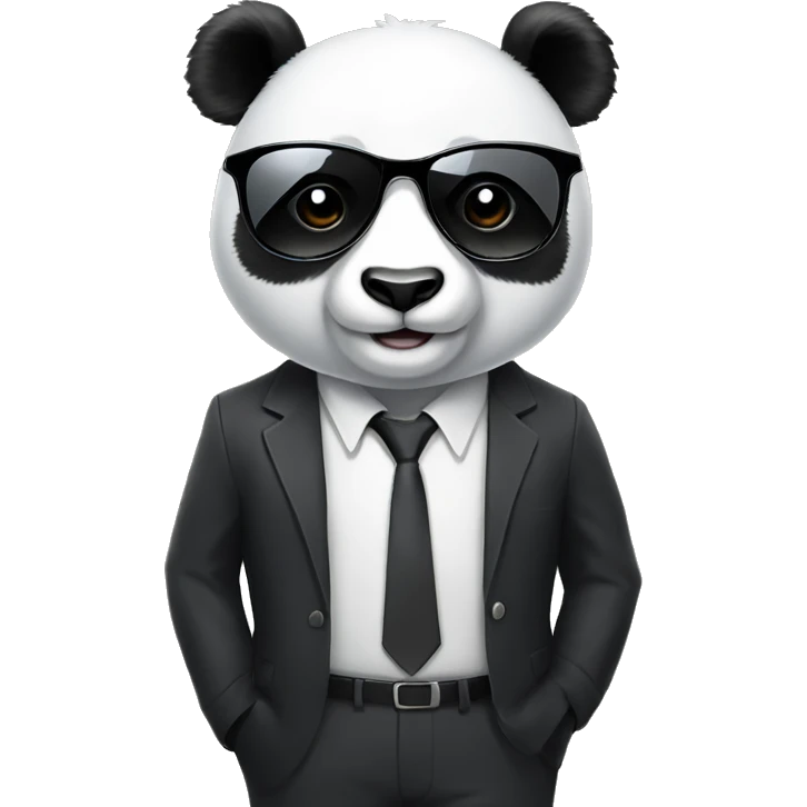 Panda wearing suit and sun glasses emoji