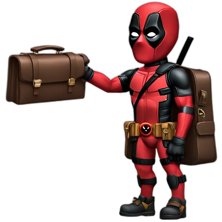 Deadpool with the briefcase emoji