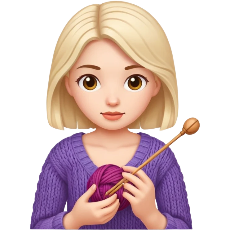 girl  knitting emoji