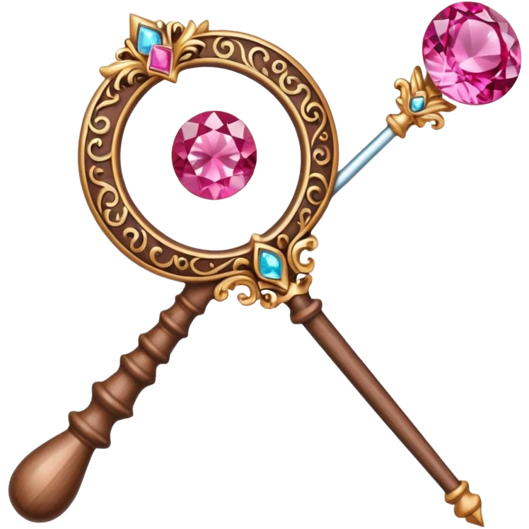 magic wand with pink gem emoji