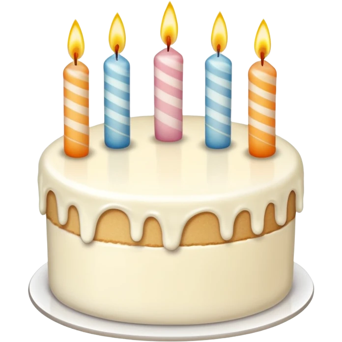 un gateau d'anniversaire dessiner au trait de couleur blanc emoji