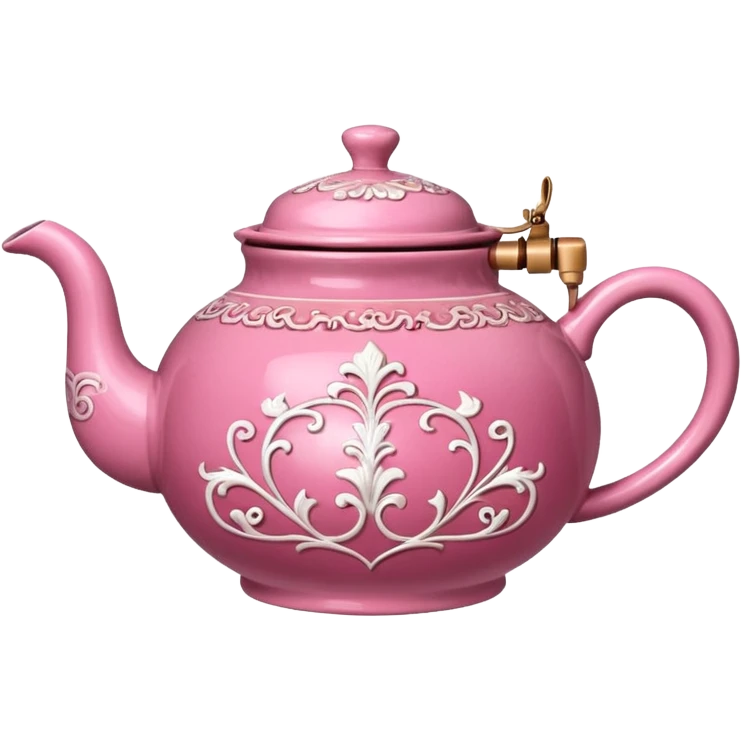 Pink steaming and boiling  tea pot with smoke emoji