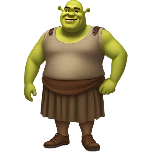 Male shrek fat wearing skirt emoji