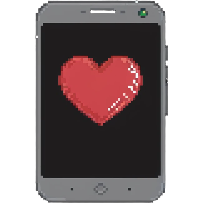 smartphone with a big heart emoji