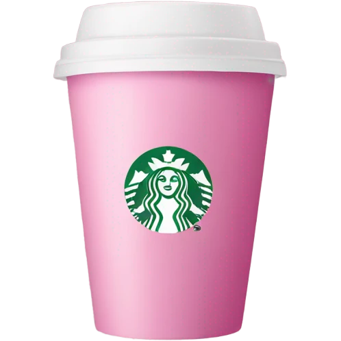 Pink Starbucks coffee cup emoji