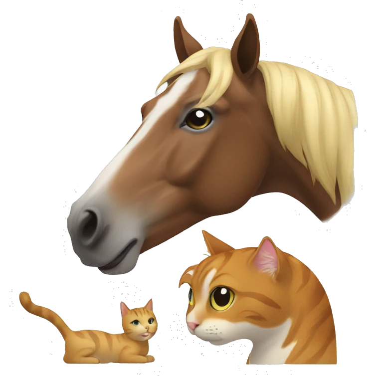horse and cat emoji