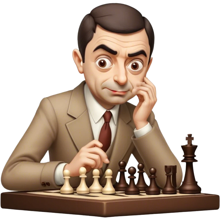 Mr.Bean playing chess emoji