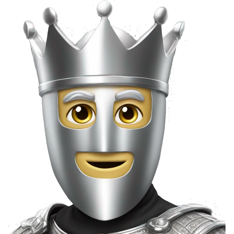 king baldwin IV in silver full face mask up giving a thumbs up emoji