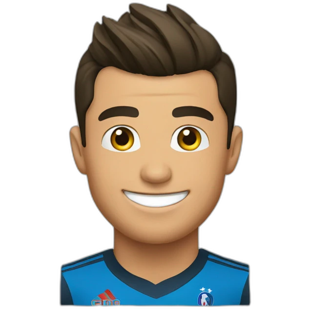 Cristiano Ronaldo with hat and smiles emoji