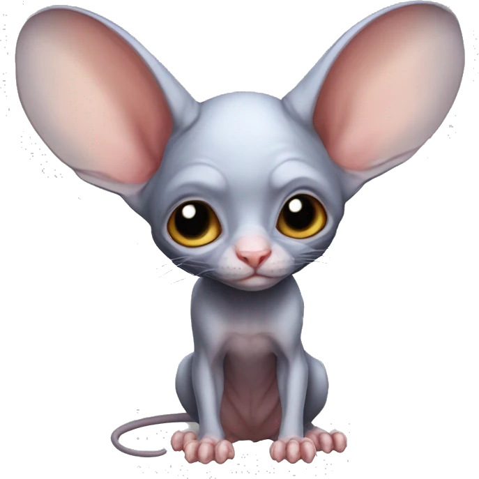 Cute Bat-Sphynx-Rat-Mouse-Rodent-Hybrid full body emoji