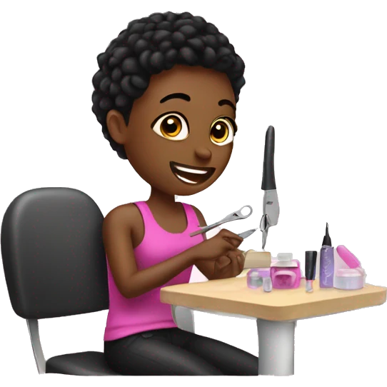 Myself getting nails done  emoji
