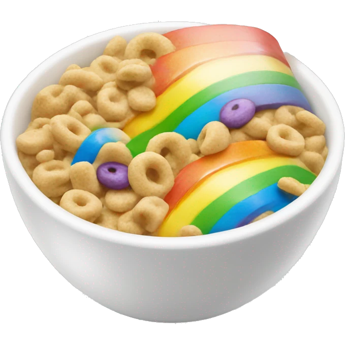 rainbow cereal with milk emoji