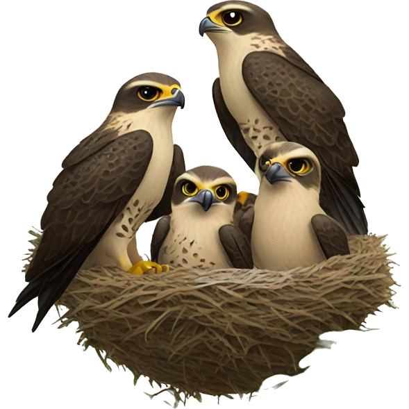 peregreine falcons in nest emoji