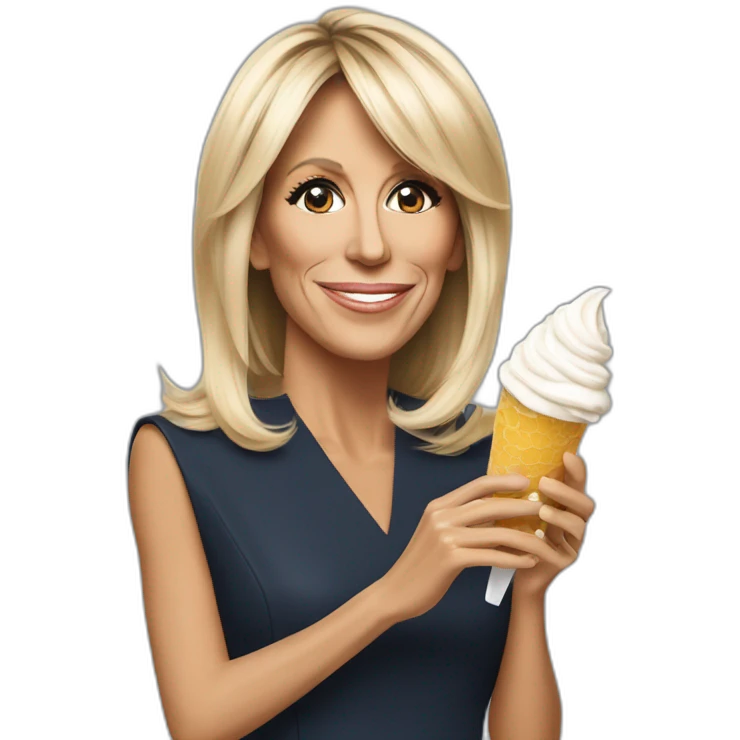 Brigitte Macron vend glaces emoji