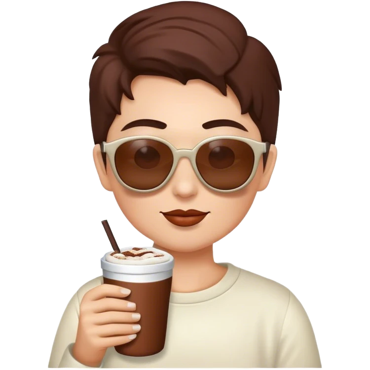 Pennine in sunglasses drinking coco emoji