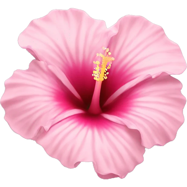 Hibiscus flower light pink emoji