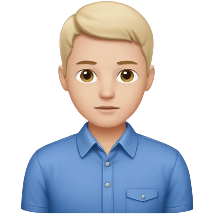 person with chest out, proud posture, minimal details, wearing a collared shirt emoji