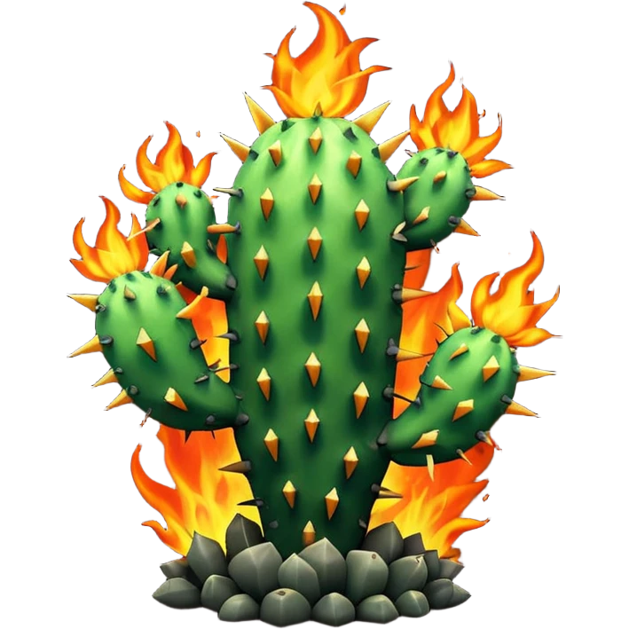 burning cactus emoji