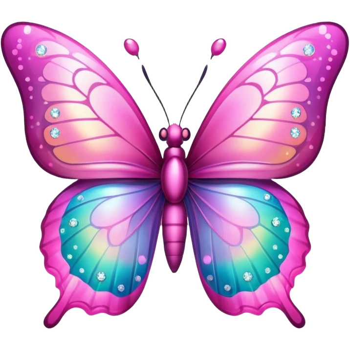 pink butterfly with sparkles emoji