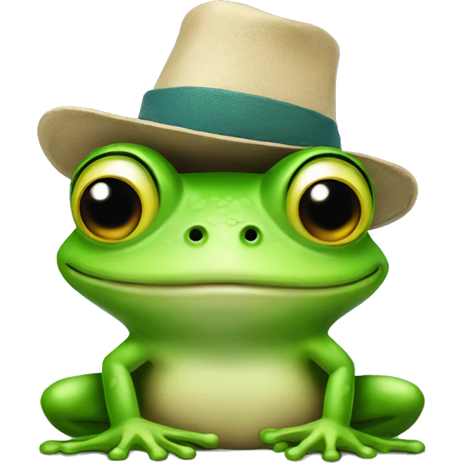 Frog with a hat  emoji