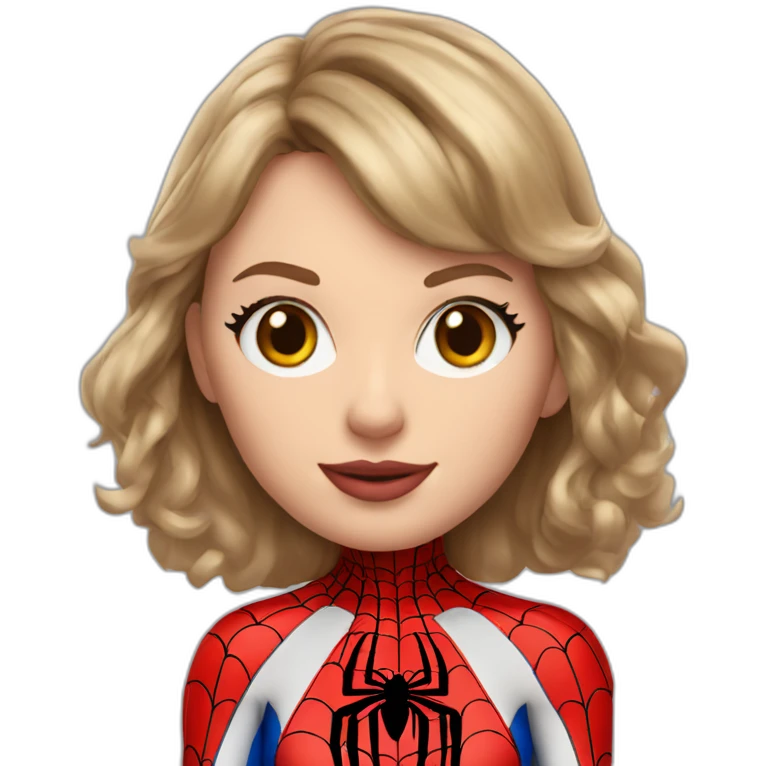 realistic taylor swift in spider-man costume emoji